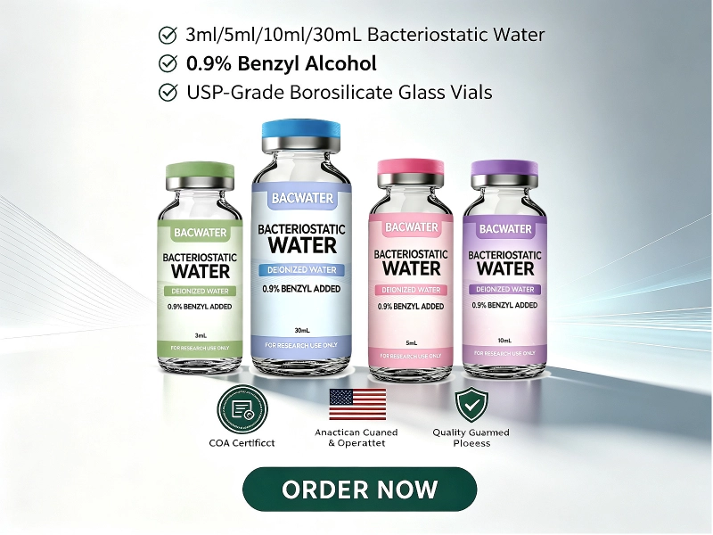Bacteriostatic water vials for peptide reconstitution